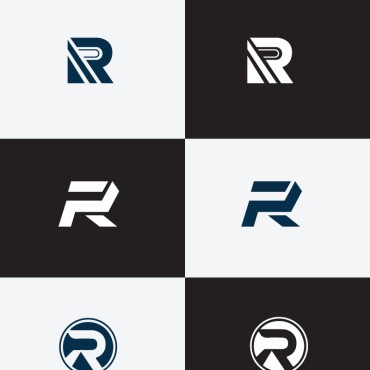 R Буква 4 другой стиль. Шаблон логотипа. Артикул 95207