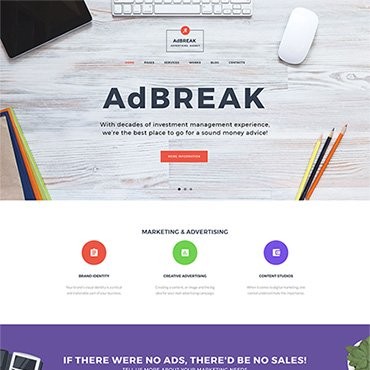 AdBreak - Рекламная компания. WordPress  шаблон. Артикул 63502