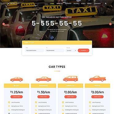 Luxury Taxi Multipage. Шаблон веб сайта. Артикул 64430