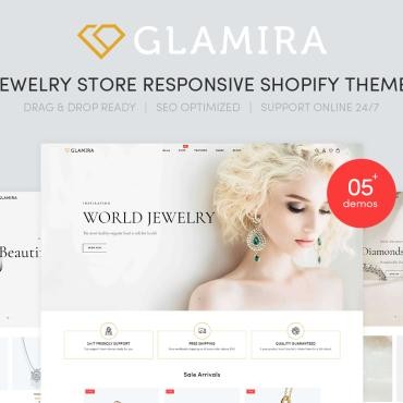 Glamira - Ювелирный магазин Адаптивный. Shopify шаблон. Артикул 102599