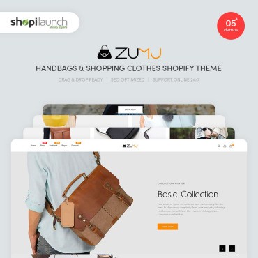 Zumj - Сумки и шопинг. Shopify шаблон. Артикул 98278