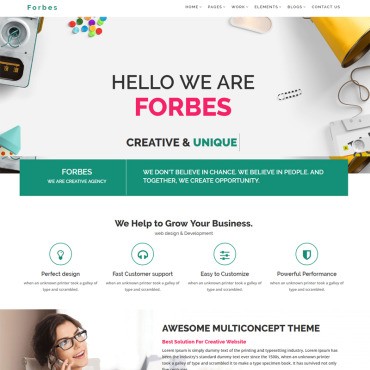 Forbes - Многоцелевой HTML5. Шаблон веб сайта. Артикул 67923