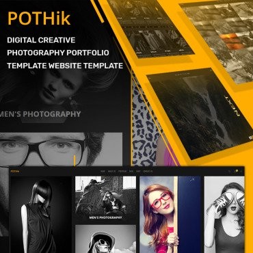 Pothik - Портфолио цифровых творческих фотографий. Шаблон веб сайта. Артикул 84997