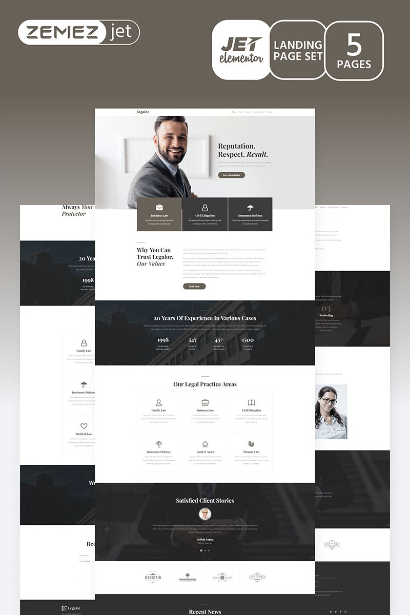 Джастикон - адвокат Elementor Jet