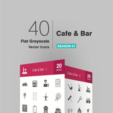 40 Cafe & Bar Flat Greyscale.  .  94158