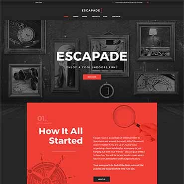 Escapade - Escape Room, адаптивный. WordPress  шаблон. Артикул 64522