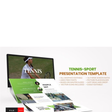 Теннис-Спорт. PowerPoint шаблон. Артикул 91119