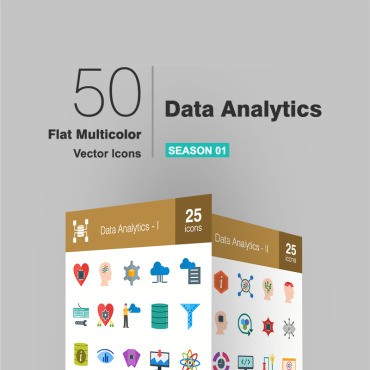 50 Data Analytics Flat Multicolor.  .  93603