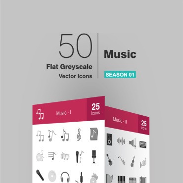 50 Music Flat Greyscale.  .  94266