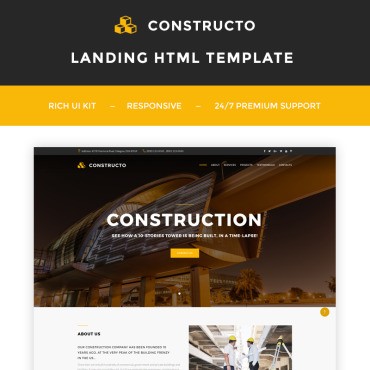 Constructo - Строительная компания. Шаблон Landing Page. Артикул 66300