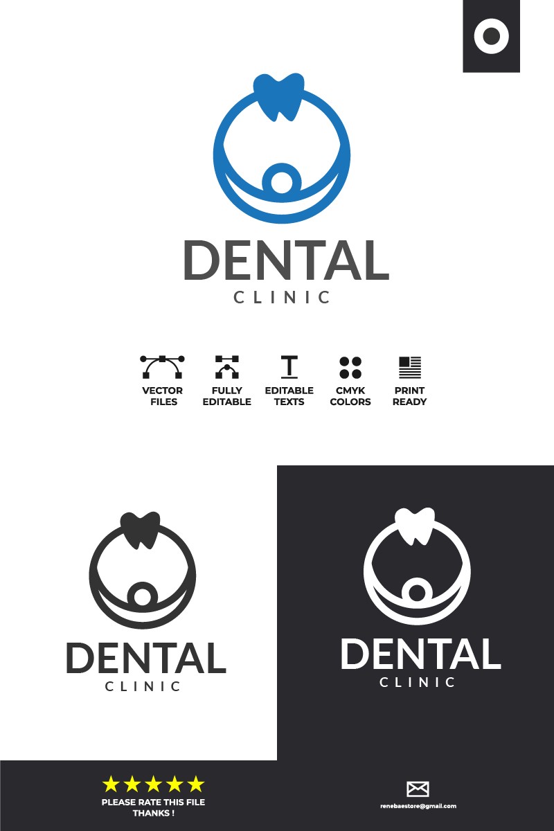 Стоматологическая клиника. Шаблон логотипа. Артикул 98374