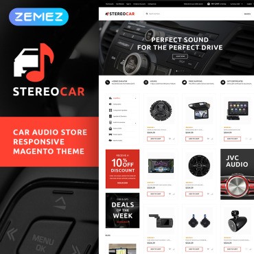 StereoCar - Магазин аудиотехники. Шаблон Magento. Артикул 66051