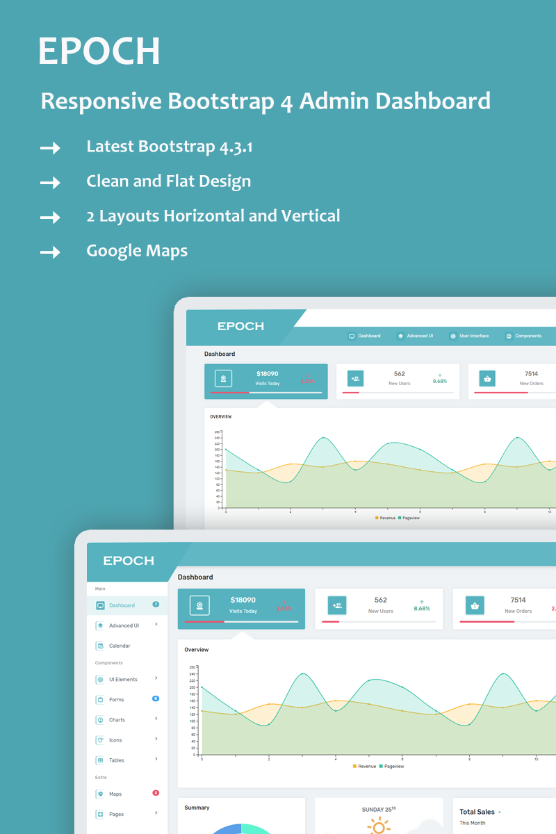 Epoch - Адаптивный Bootstrap 4