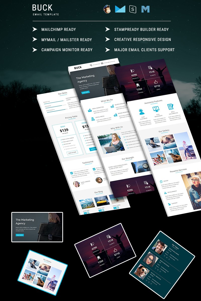 BUCK - адаптивный шаблон электронной почты