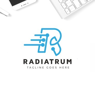Буква Radiatrum R. Шаблон логотипа. Артикул 97724