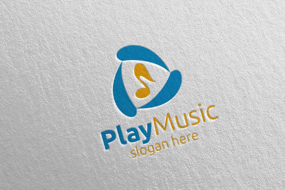 Абстрактная музыка с концепцией Note and Play 46. Шаблон логотипа. Артикул 94882