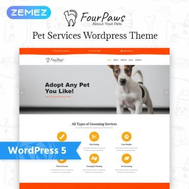 Four Paws - универсальный классический элемент для домашних животных. WordPress  шаблон. Артикул 77545