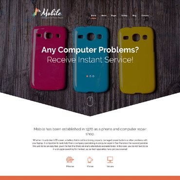 Мобильный - Адаптивный сервис по ремонту мобильных телефонов. Joomla шаблон. Артикул 62303