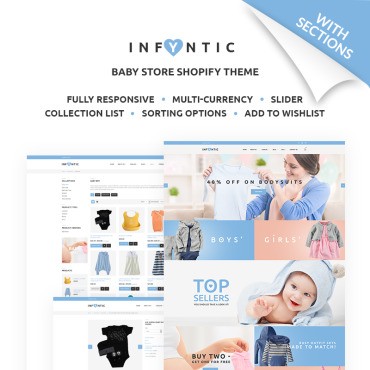 INFYNIC - Интернет-магазин детской одежды Calm. Shopify шаблон. Артикул 67441