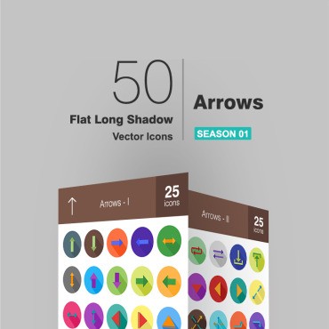 50 Arrows Flat Long Shadow.  .  93809