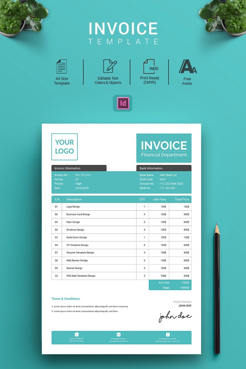 Корпорация - Indesign Invoice