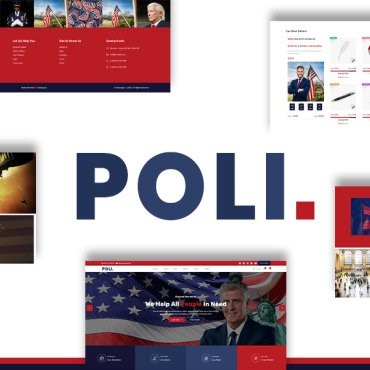 Избирательная кампания Poli и портал пожертвований HTML5. Шаблон веб сайта. Артикул 105345