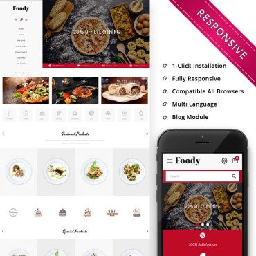 Foody -  Restraunt . OpenCart .  74485