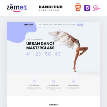 Dancehub -   One Page Classic HTML.  Landing Page.  76896