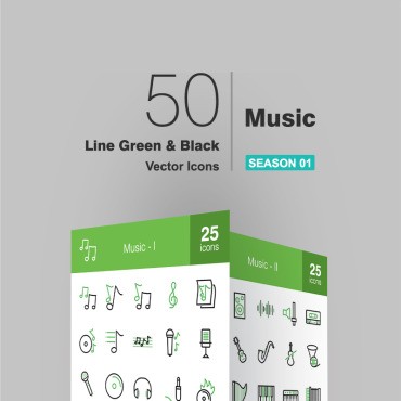 50 Music Line Green & Black.  .  93930