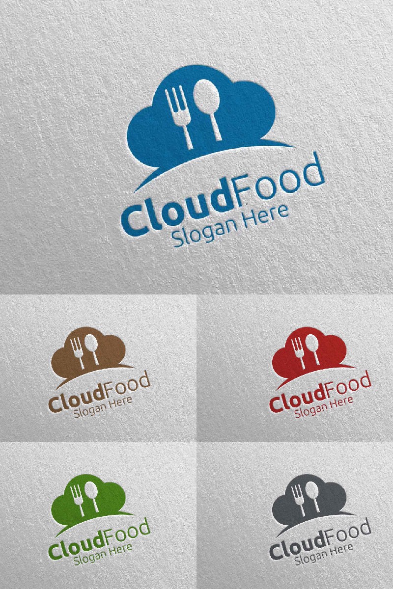 Ресторан или кафе Cloud Food 14. Шаблон логотипа. Артикул 95239
