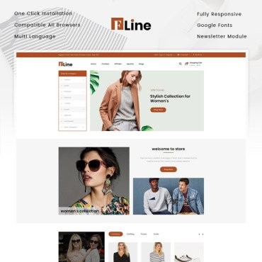 FLine - Магазин модной одежды. OpenCart шаблон. Артикул 82943