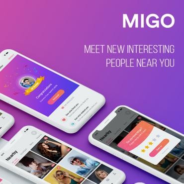 MIGO Dating Mobile UI Kit. Элемент пользовательского интерфейса. Артикул 90750