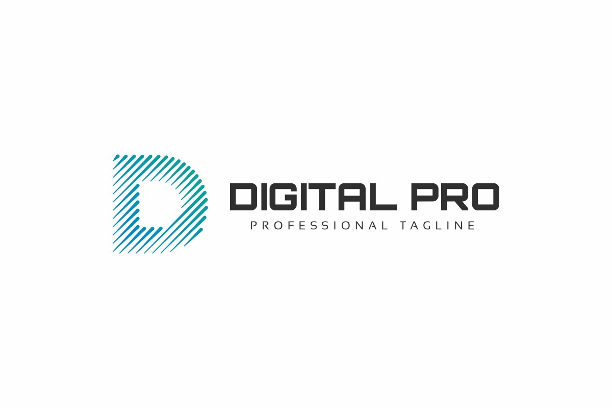Digital Pro D Letter. Шаблон логотипа. Артикул 94680