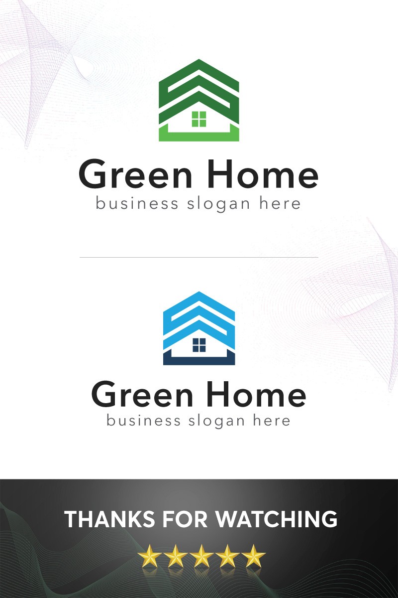 Зеленый дом. Шаблон логотипа. Артикул 98173