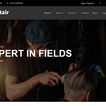 Hair - Парикмахерская HTML5. Шаблон веб сайта. Артикул 101474