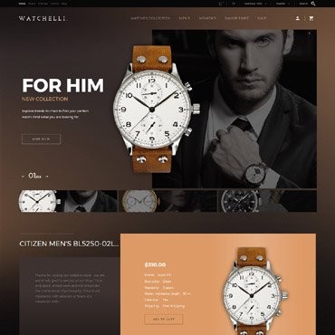 Watchelli - Магазин роскошных часов. PrestaShop тема. Артикул 62189