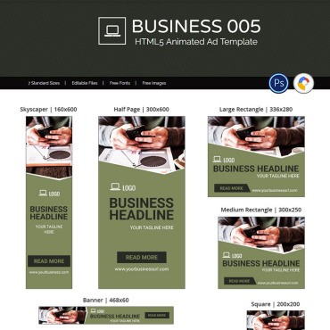 Business Banner 005 - Анимированная реклама. Анимированный баннер. Артикул 74133