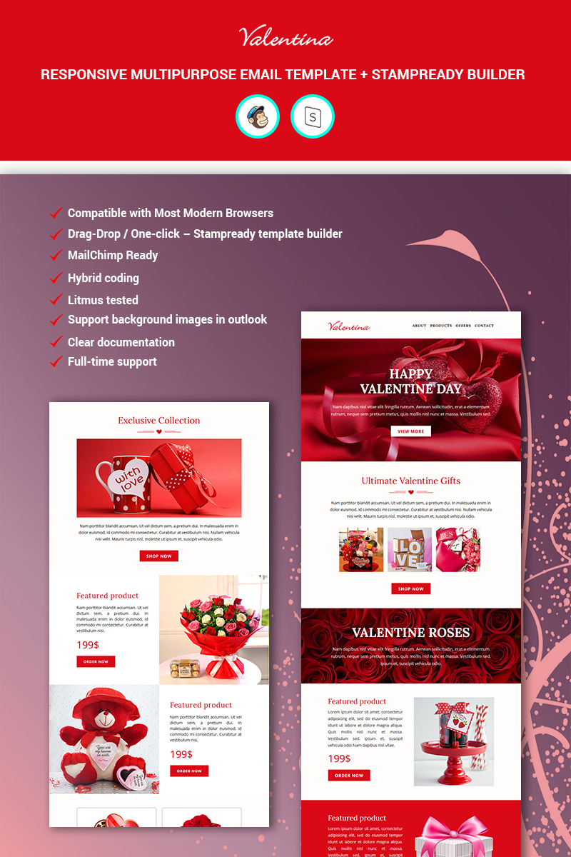 Валентина - MailChimp + StampReady Builder