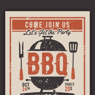 BBQ Party Flyer.  .  91766