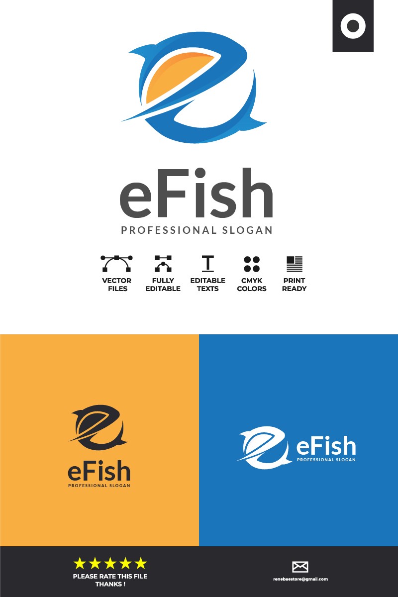 E-Fish. Шаблон логотипа. Артикул 98368