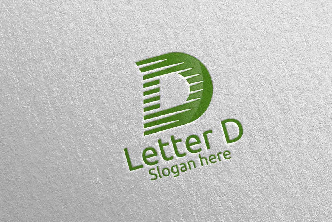 Digital Letter D Design 9. Шаблон логотипа. Артикул 97358