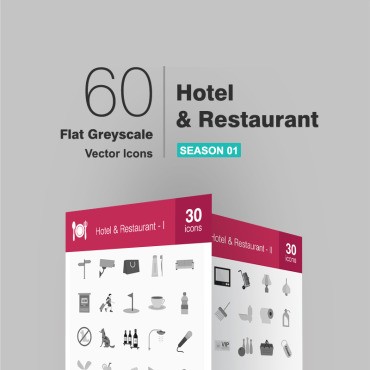 60 Hotel & Restaurant Flat Greyscale.  .  94077