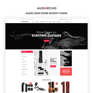 AudioEcho - Стильный интернет-магазин Audio Gear. Shopify шаблон. Артикул 73284