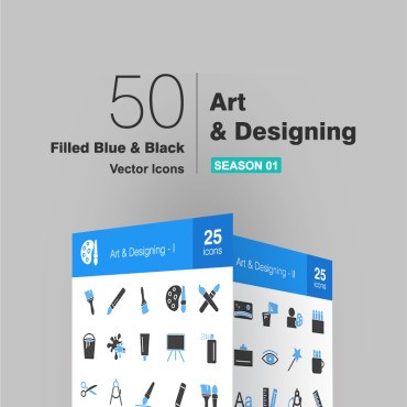 50 Art & Designing Filled Blue & Black.  .  93210