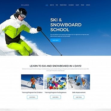Школа лыж и сноубордов Premium. Шаблон Moto CMS 3. Артикул 64215