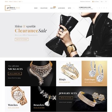 Jewelrix - шаблон сайта для ювелирного магазина. PrestaShop тема. Артикул 62447