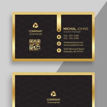 Роскошная золотая визитная карточка. Фирменный стиль. Артикул 99578