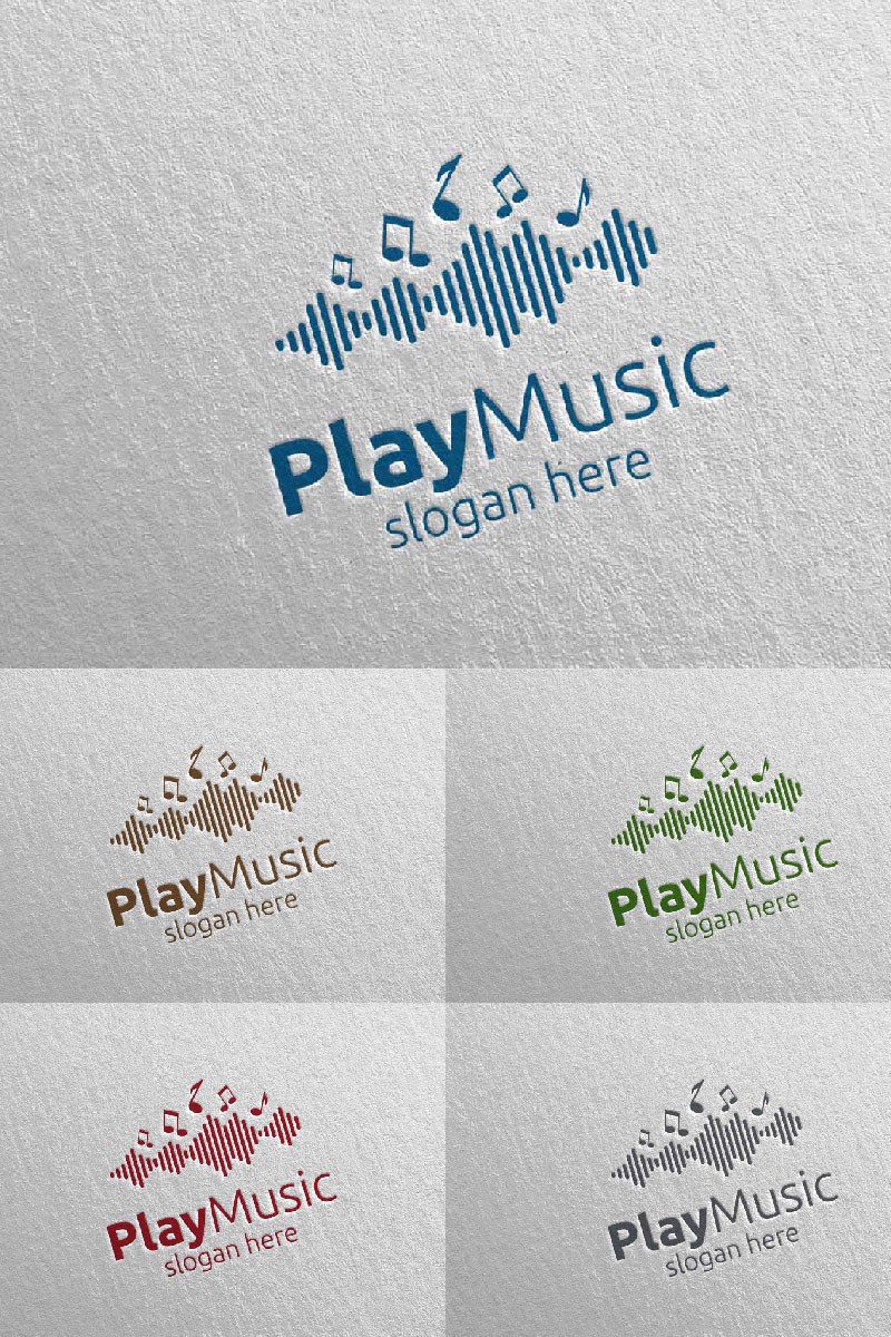Музыка с концепцией Note and Play 65. Шаблон логотипа. Артикул 94997