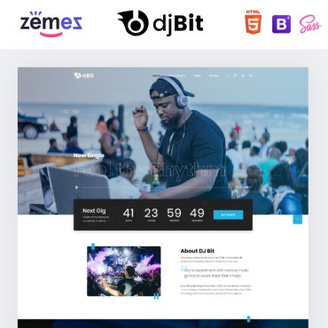djBeat - Dj Modern HTML.  Landing Page.  86384