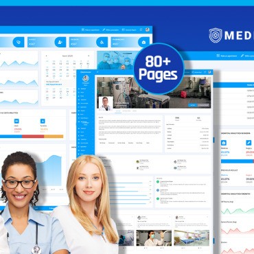 Медицинский HTML5 | Medboard. Шаблон админки. Артикул 104446